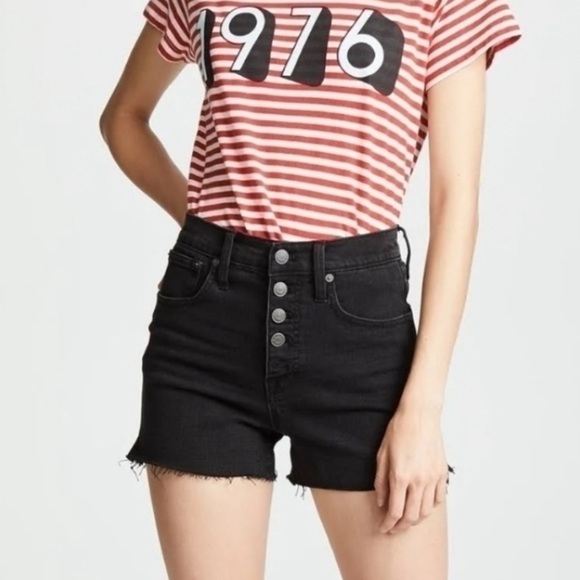 Madewell Pants - Madewell Black High-Waisted Jean Shorts Women’s Size 26